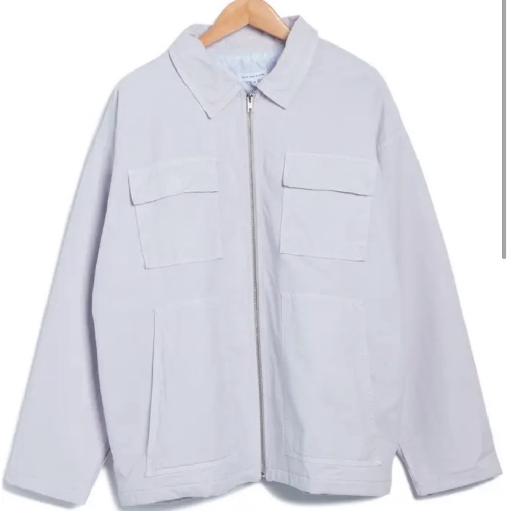 Good American lilac zip chore jacket NWT